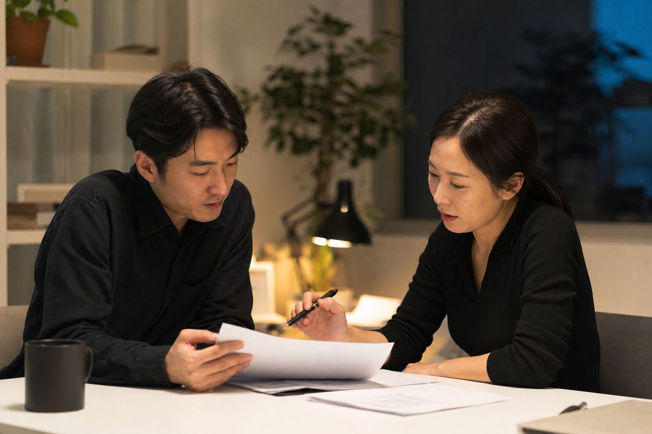 50대 자영업자 폐업 후 개인파산, 국민연금은 지킬 수 있나요? 관련 전문가 상담·서류 검토 장면