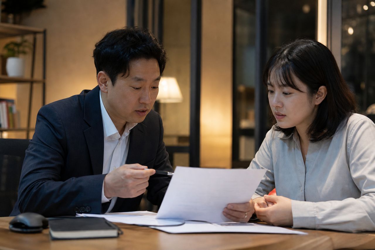 개인회생 비용, 법원 납부금과 대리인 보수를 구분해 보기 관련 전문가 상담·서류 검토 장면