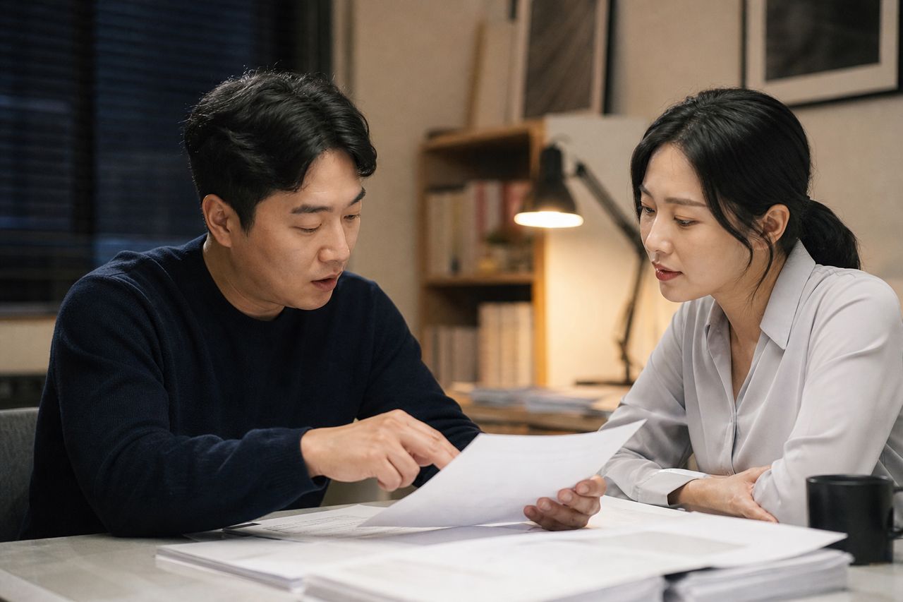자영업자 개인회생, 매출 자료로 소득을 설명하는 방법 관련 전문가 상담·서류 검토 장면