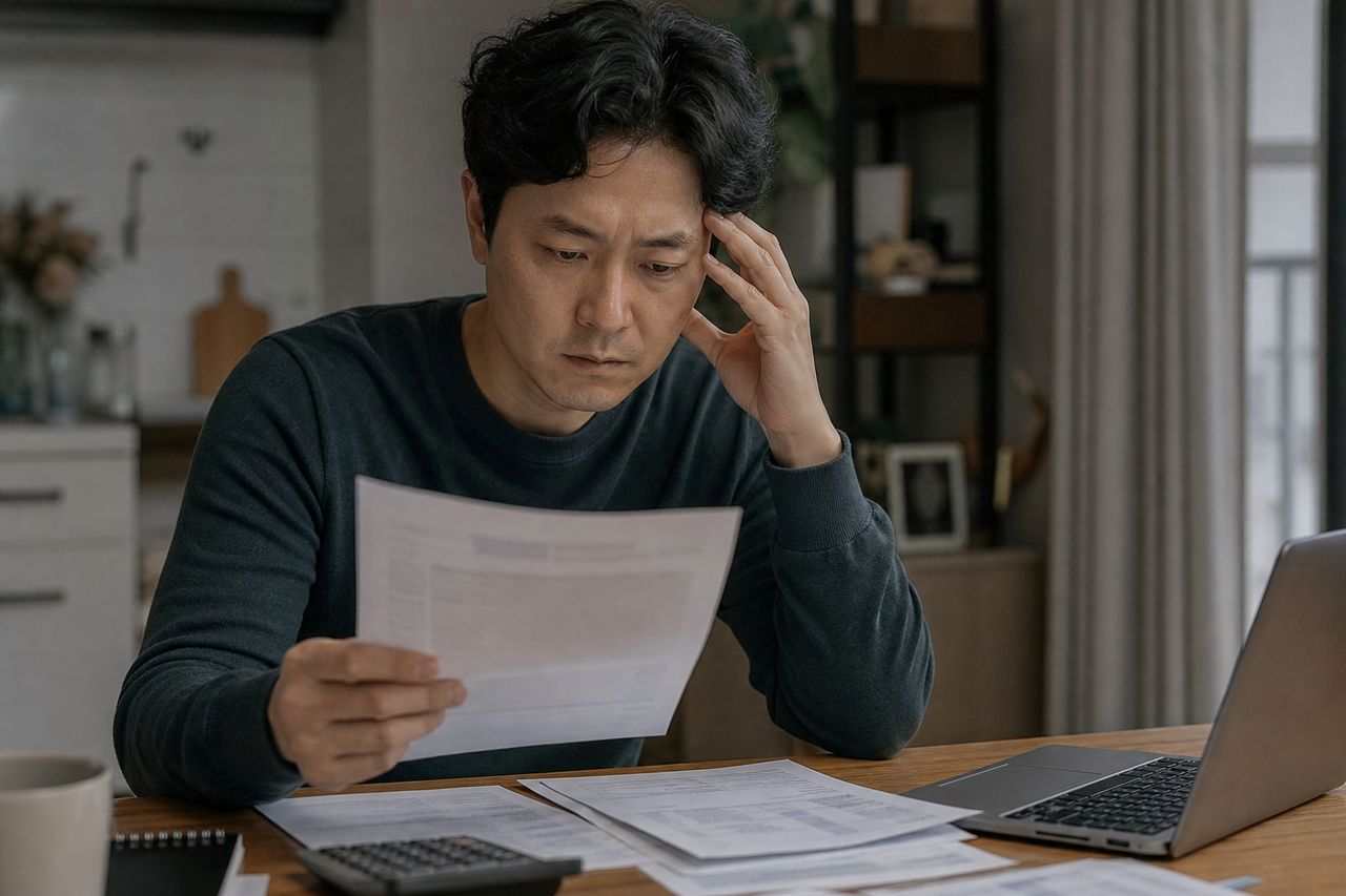 개인회생 전세보증금, 보증금이 재산으로 계산되는 방식 관련 상황을 보여주는 이미지 — 서류를 검토하는 모습