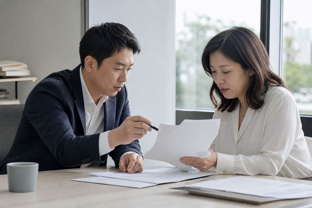 개인회생 2026 요즘 가장 안 풀리는 문제 (분양권, 세금, 자영업, 저소득) 관련 전문가 상담·서류 검토 장면