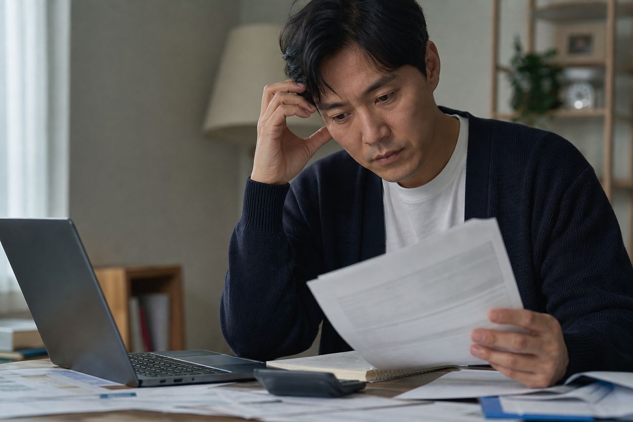 분양권, 분양계약 개인회생파산으로 해결 가능? 관련 상황을 보여주는 이미지 — 서류를 검토하는 모습