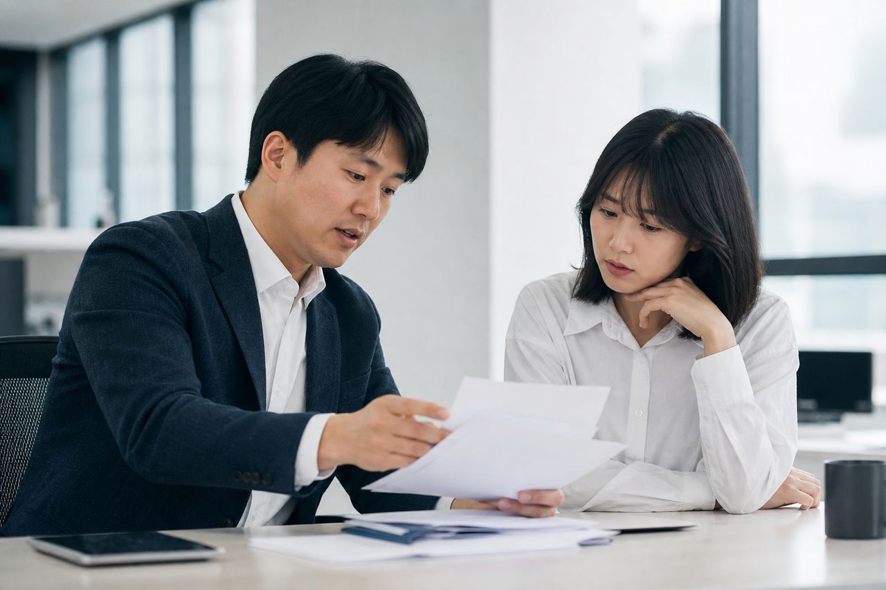 분양권, 분양계약 개인회생파산으로 해결 가능? 관련 전문가 상담·서류 검토 장면