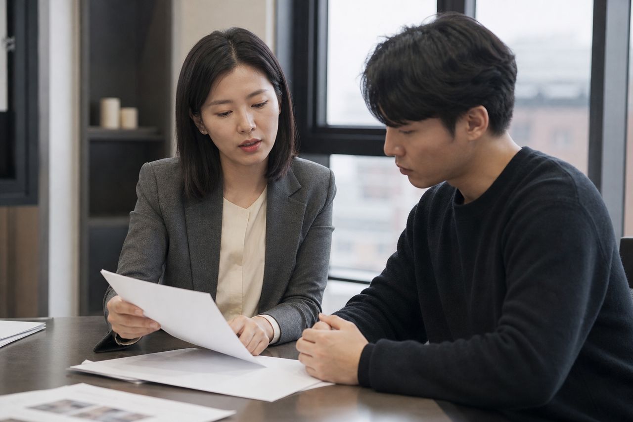 부동산 분양권계약 해제 등을 목적으로 하는 개인회생제도 이용과 관련한 2025년 12월 동향 관련 전문가 상담·서류 검토 장면