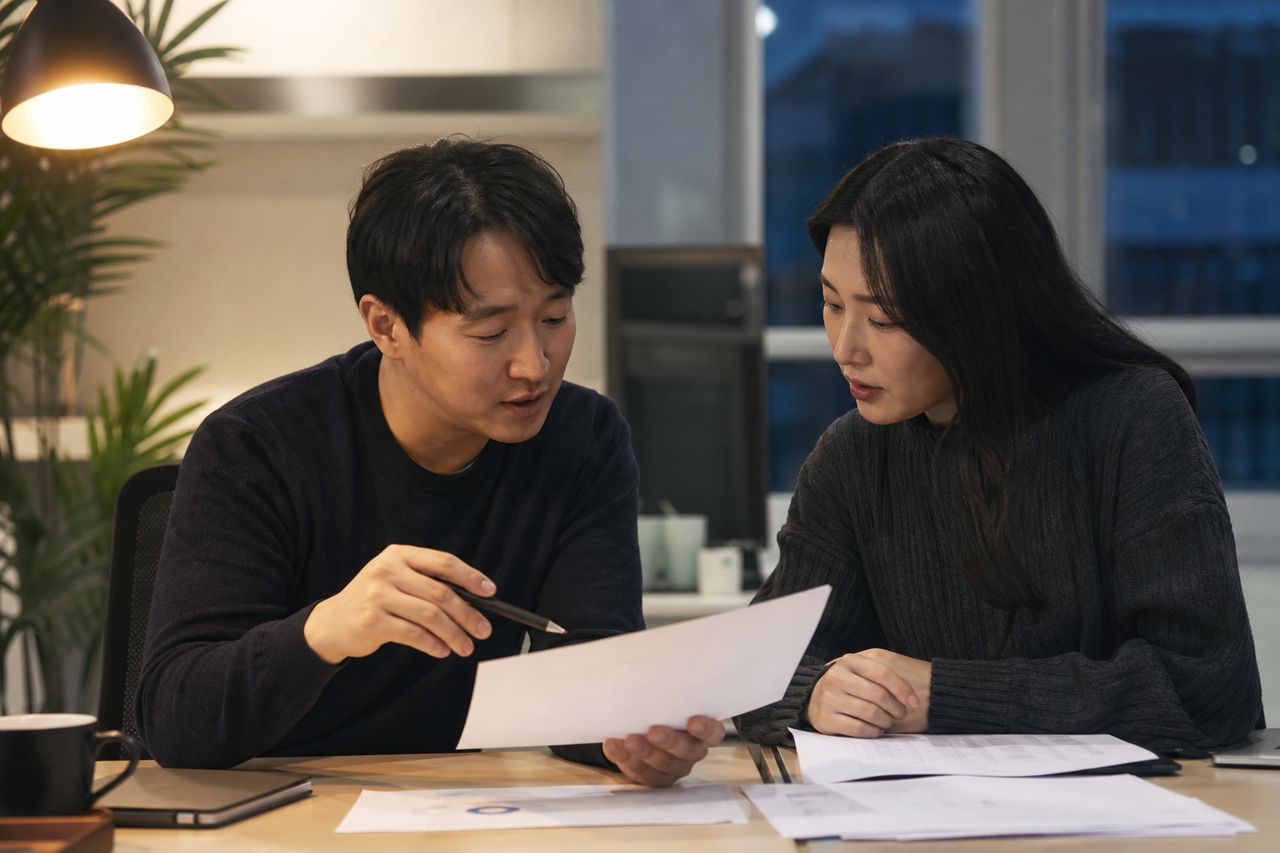 플랫폼 노동자 개인회생, 신청 전 확인할 쟁점 관련 전문가 상담·서류 검토 장면