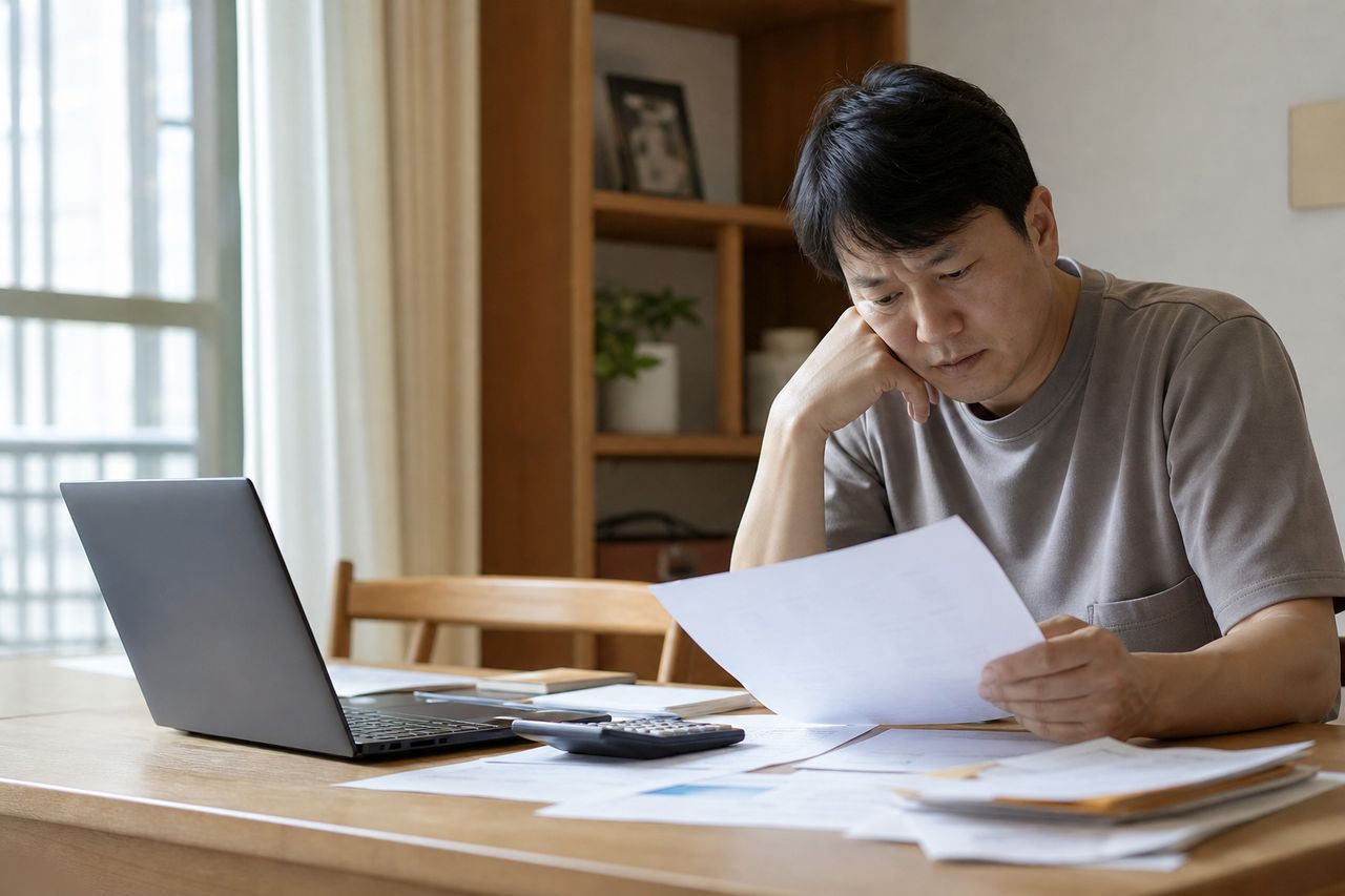 개인회생 진행상황 문의, 자주 묻는 질문 정리 관련 상황을 보여주는 이미지 — 서류를 검토하는 모습