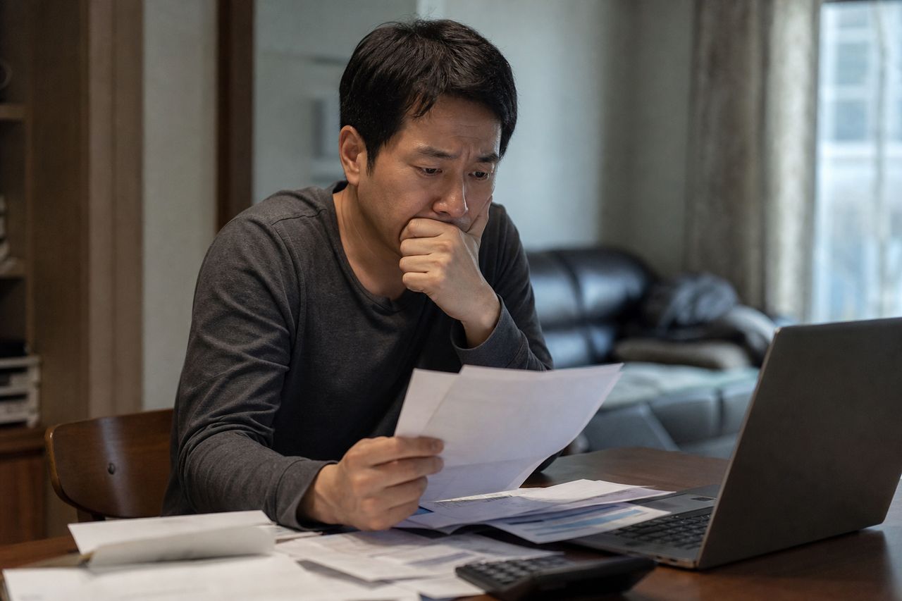 개인회생 신청 전 가족에게 돈 빌렸다면, 채권자 목록에 올려야 할까? 관련 상황을 보여주는 이미지 — 서류를 검토하는 모습