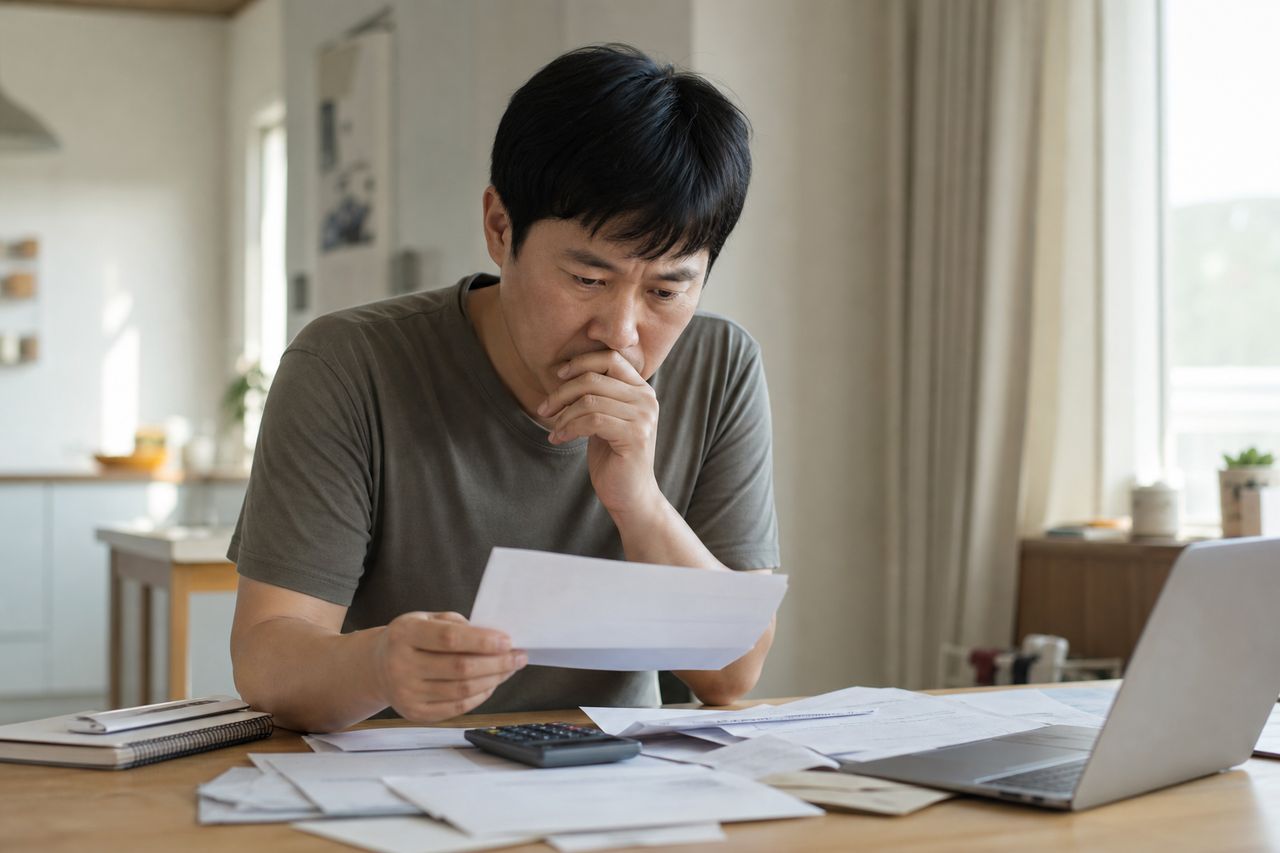 맞벌이 부부 한쪽만 회생 넣었는데 배우자 신용·주택담보대출에 불똥 튀나 — 30대 간호사 부부 T씨 사례로 본 공동명의 리스크 3가지 관련 상황을 보여주는 이미지 — 서류를 검토하는 모습