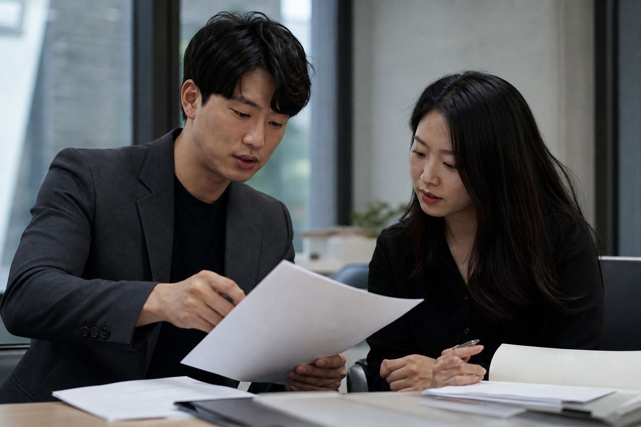 개인회생신청 관련 전문가 상담·서류 검토 장면