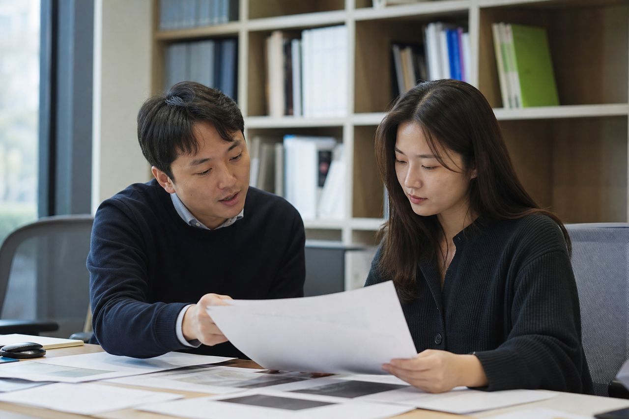 회사 이직 준비 중 채권자 압류 통보 받은 38세 직장인 T씨 — 개인회생신청 후 새 직장 급여가 바뀌면 변제금도 바뀌나, 법원 소득 변동 보고 의무와 인가 유지 조건 관련 전문가 상담·서류 검토 장면