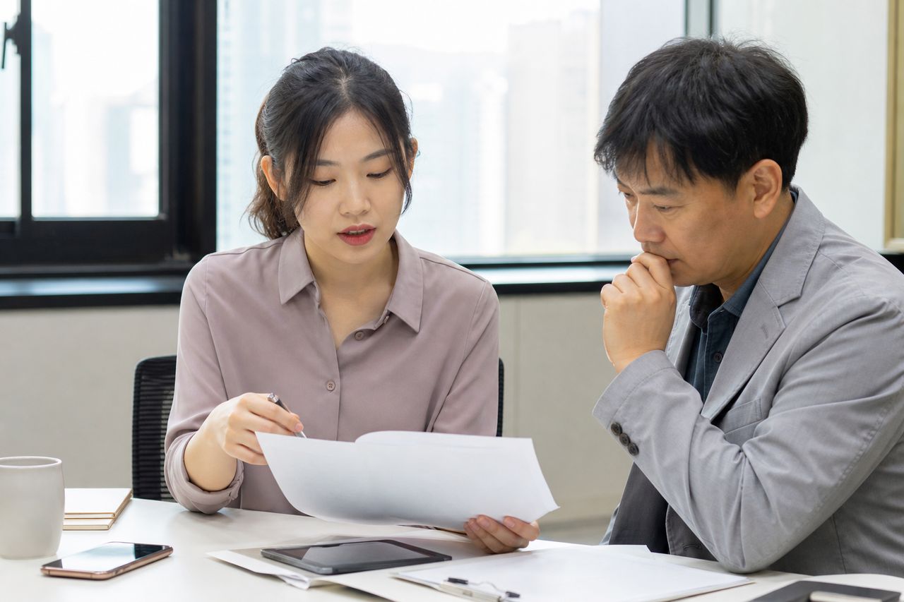 부산개인회생 관련 전문가 상담·서류 검토 장면