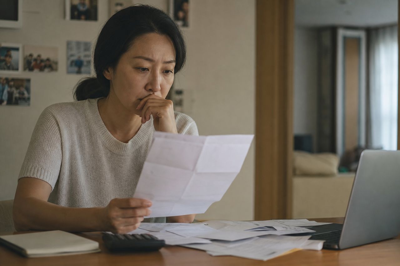 잔금 대출 규제 강화 후 속수무책 — 계약금·중도금 다 냈는데 DSR 막혀 잔금 못 치를 처지, 지금 당장 개인회생 절차 밟으면 계약 해지 위약금 채무도 함께 처리될까? 관련 상황을 보여주는 이미지 — 서류를 검토하는 모습