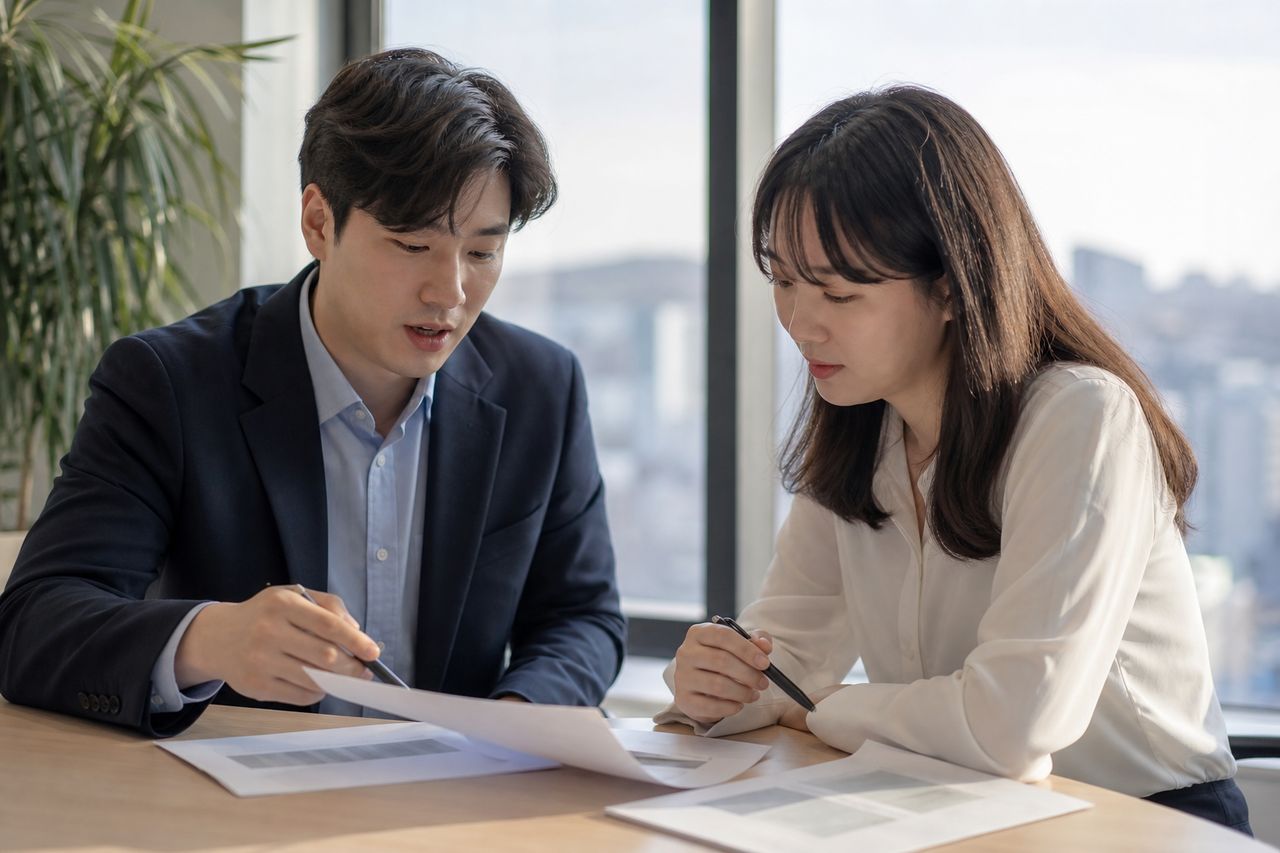 주식투자 실패 개인회생 관련 전문가 상담·서류 검토 장면
