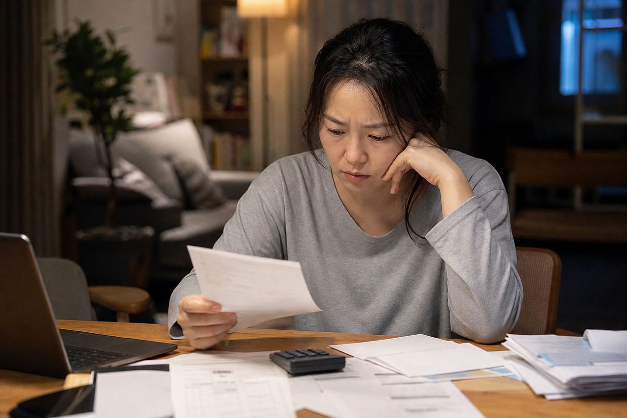 개인회생 변제금은 어떻게 정해지나 — 가용소득과 청산가치 기준 관련 상황을 보여주는 이미지 — 서류를 검토하는 모습