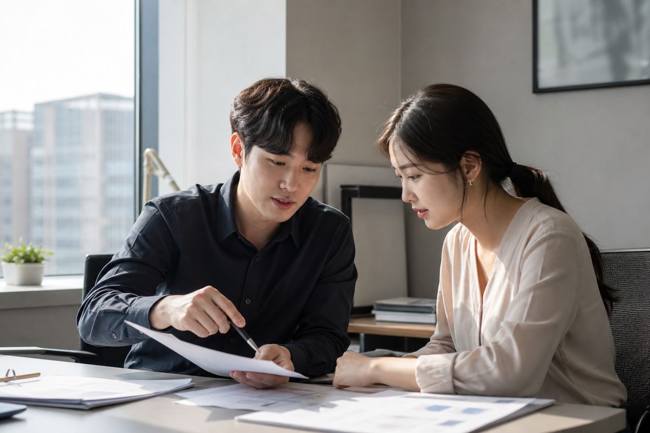 중도금 대출 받은 분양계약, 개인회생 전에 꼭 봐야 할 것 관련 전문가 상담·서류 검토 장면
