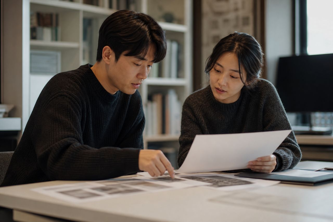 사업 실패 후 법인 빚까지 연대보증, 개인파산으로 해결될까? 관련 전문가 상담·서류 검토 장면
