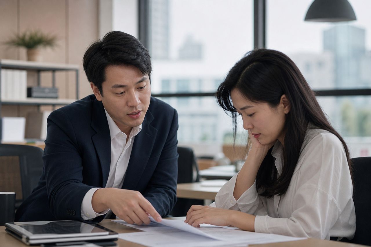 분양계약 중도금·잔금, 개인회생으로 정리할 수 있을까? 관련 전문가 상담·서류 검토 장면