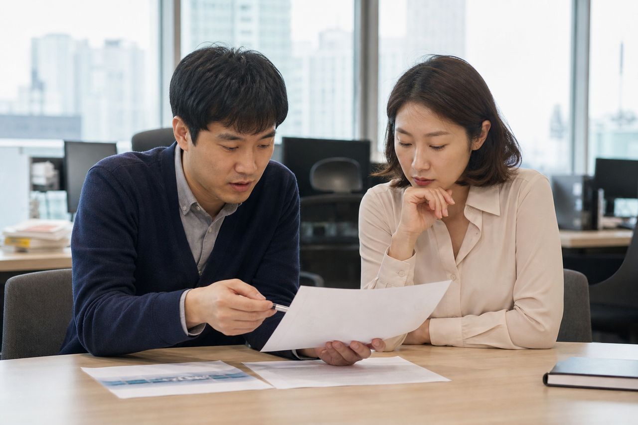 개인회생 신청절차 지역마다 다를까? 관련 전문가 상담·서류 검토 장면