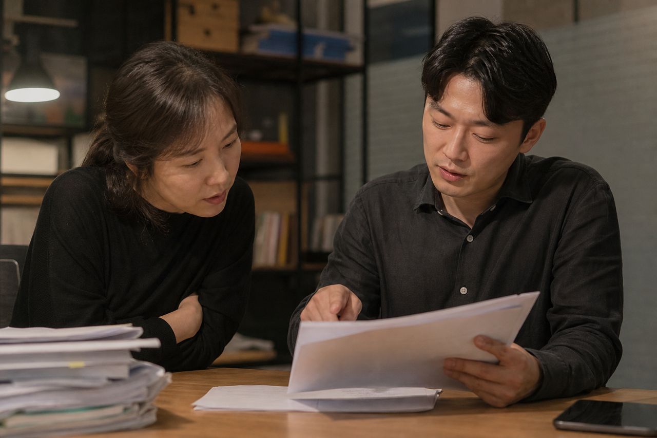 개인회생파산 도산전문변호사 관련 전문가 상담·서류 검토 장면