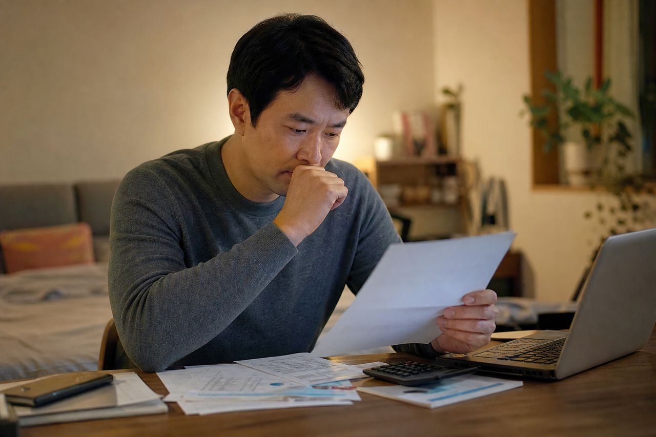 주식빚 개인회생 관련 상황을 보여주는 이미지 — 서류를 검토하는 모습