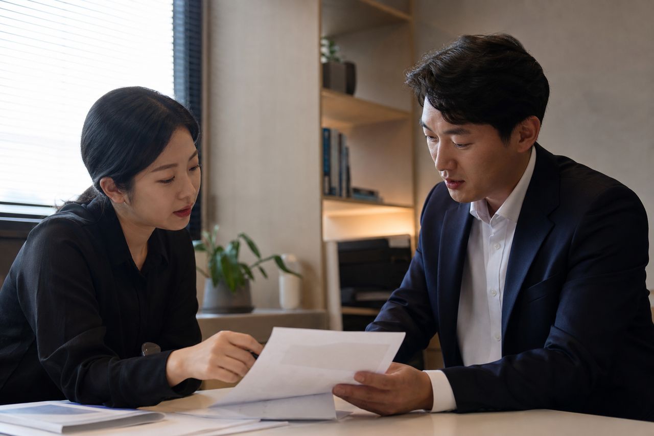 주식빚 개인회생 관련 전문가 상담·서류 검토 장면