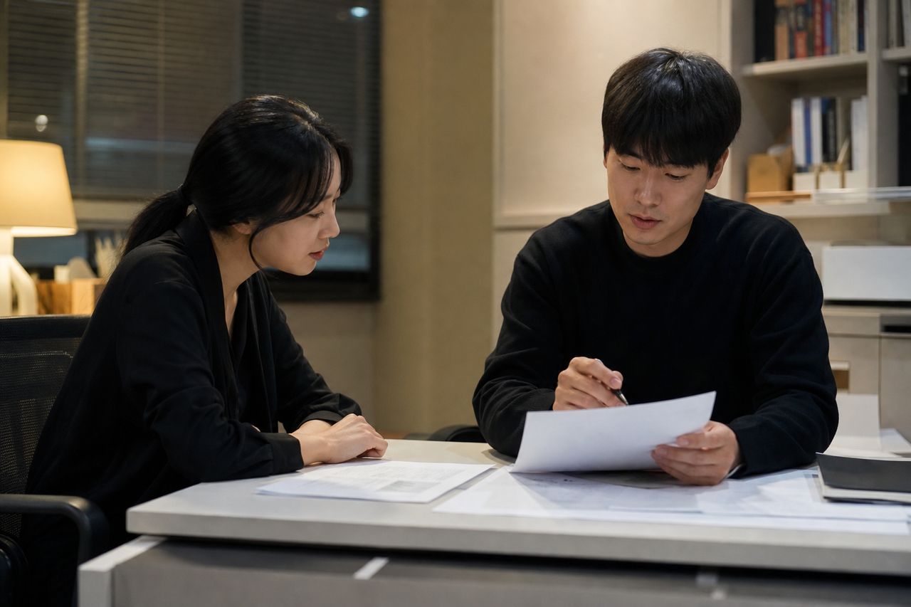 폐업신고 전날 통장에 남은 200만 원 — 개인회생2번 신청 앞둔 자영업자, 폐업 후 소득 '0원' 구간에 신청서 내면 기각되는 구조와 영업소득자 소명 전략 관련 전문가 상담·서류 검토 장면