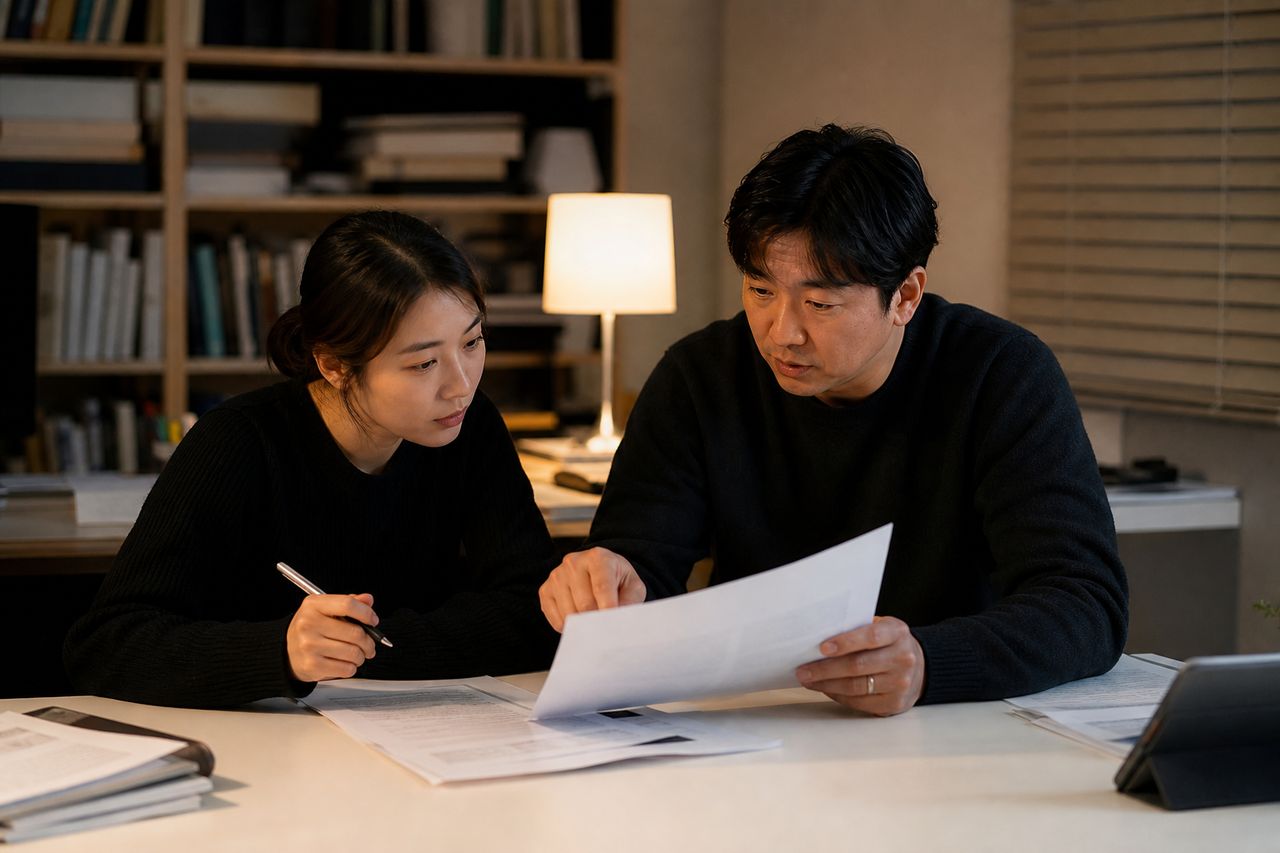 법원 별 개인회생신청자격 관련 전문가 상담·서류 검토 장면