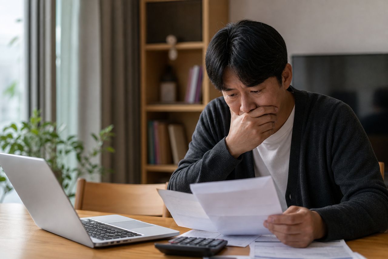 개인회생신청자격 관련 상황을 보여주는 이미지 — 서류를 검토하는 모습