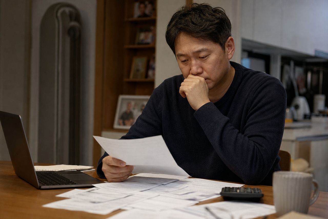 창원개인회생 관련 상황을 보여주는 이미지 — 서류를 검토하는 모습