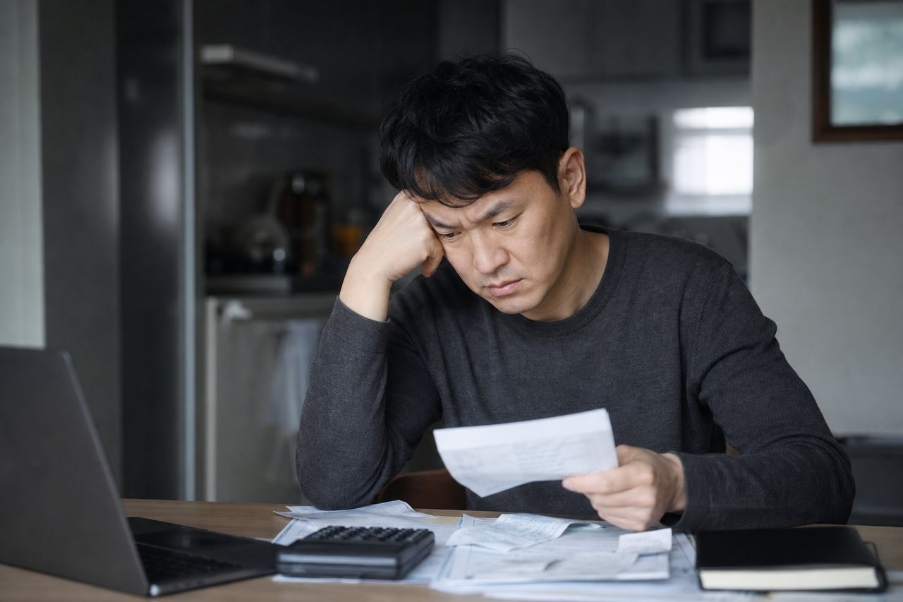 법원 별 개인회생신청자격 관련 상황을 보여주는 이미지 — 서류를 검토하는 모습