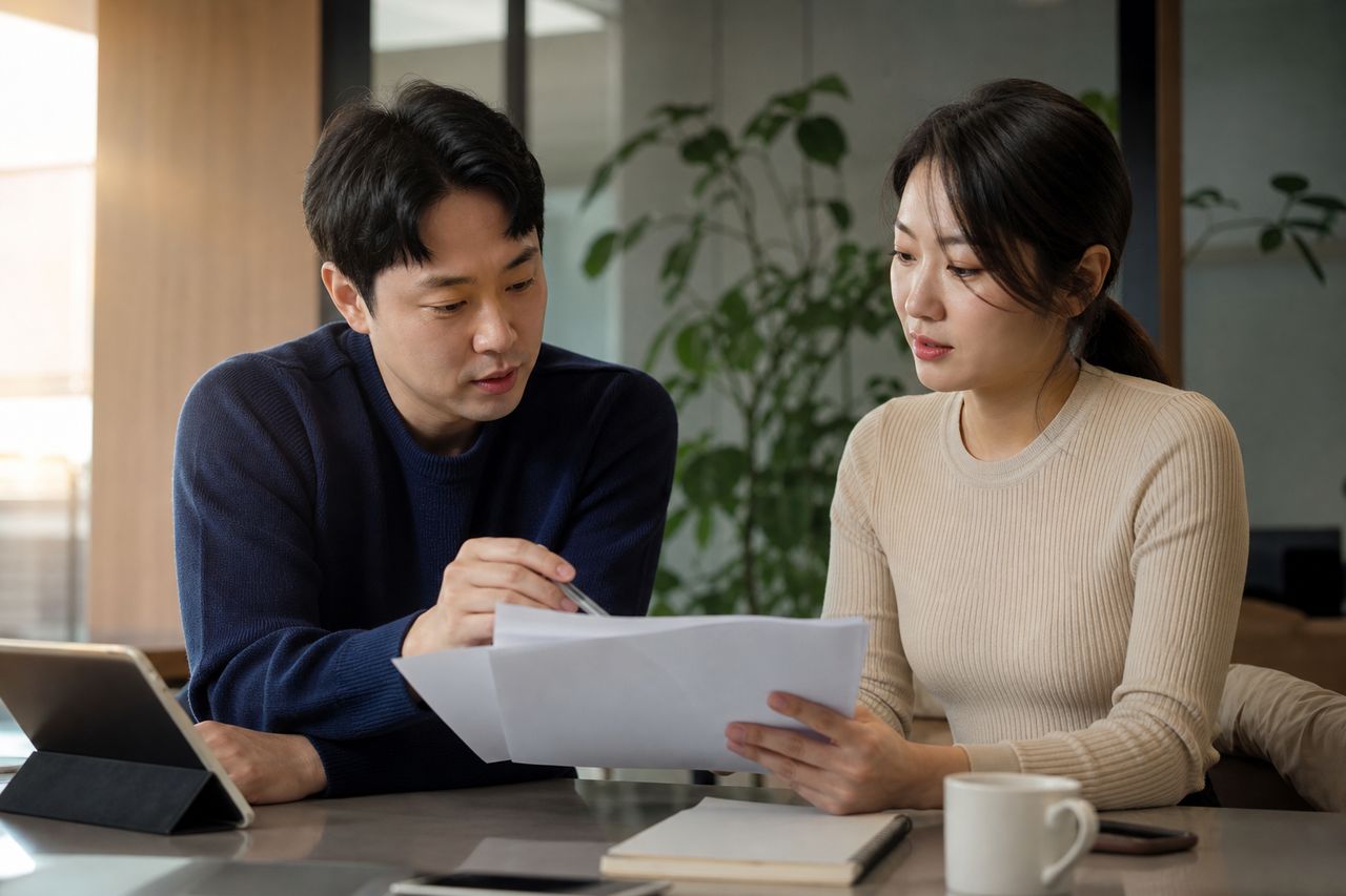 개인회생 진행 시 법원은 당신의 통장 1년치 분석을 합니다. 관련 전문가 상담·서류 검토 장면