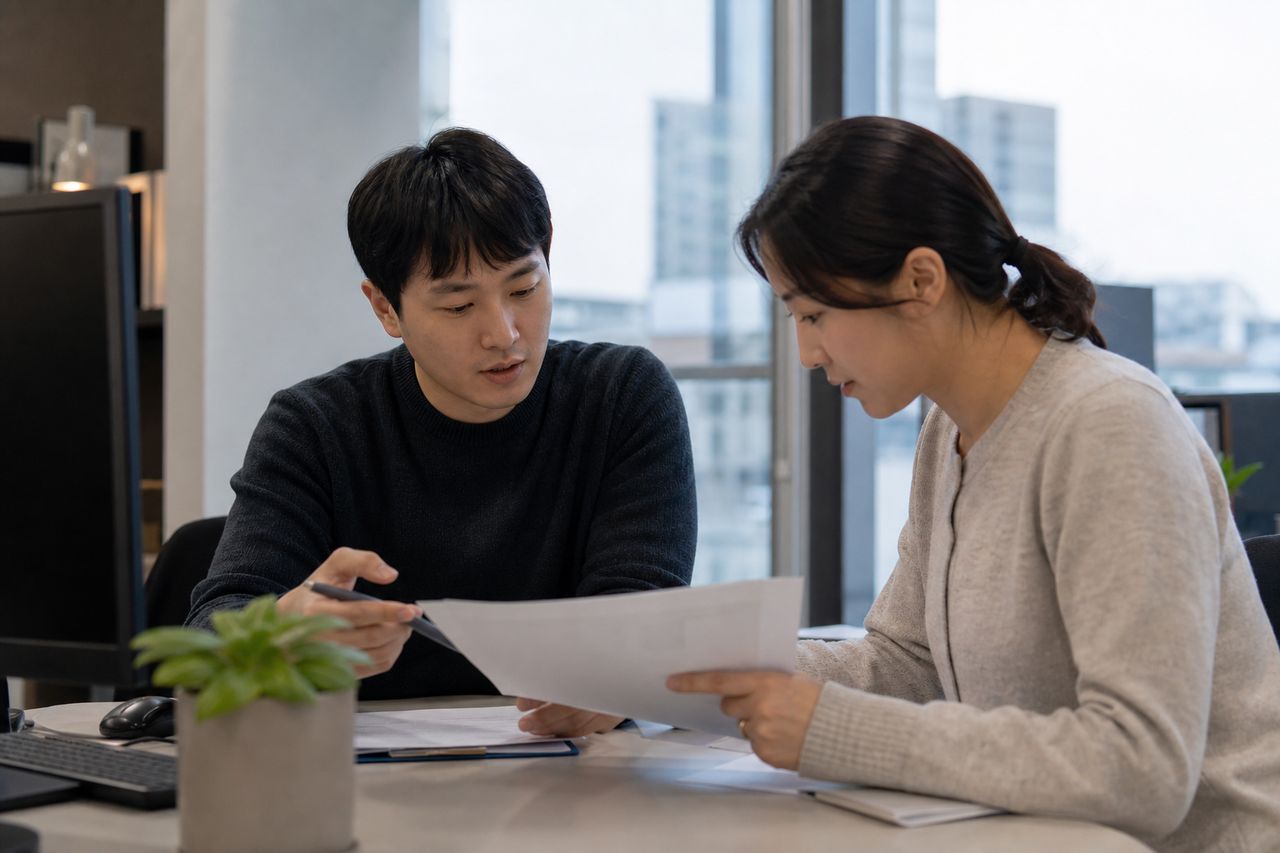 개인회생이 안될 때, 신용회복위원회 통한 채무조정만이 답일까? 빚 탕감 전략 관련 전문가 상담·서류 검토 장면