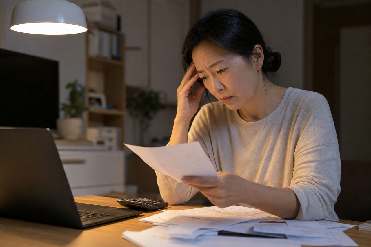 개인회생신청자격 관련 상황을 보여주는 이미지 — 서류를 검토하는 모습