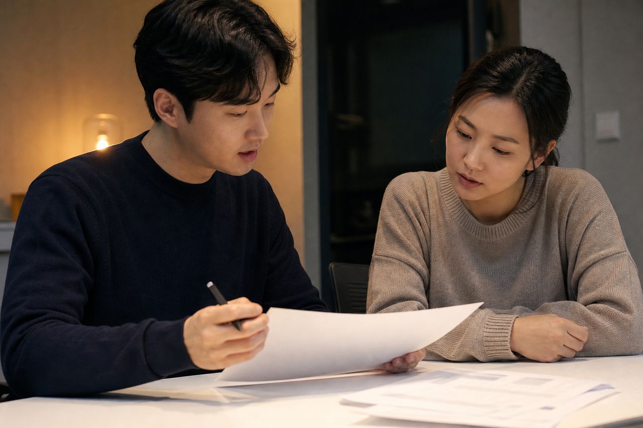 개인회생신청자격 관련 전문가 상담·서류 검토 장면
