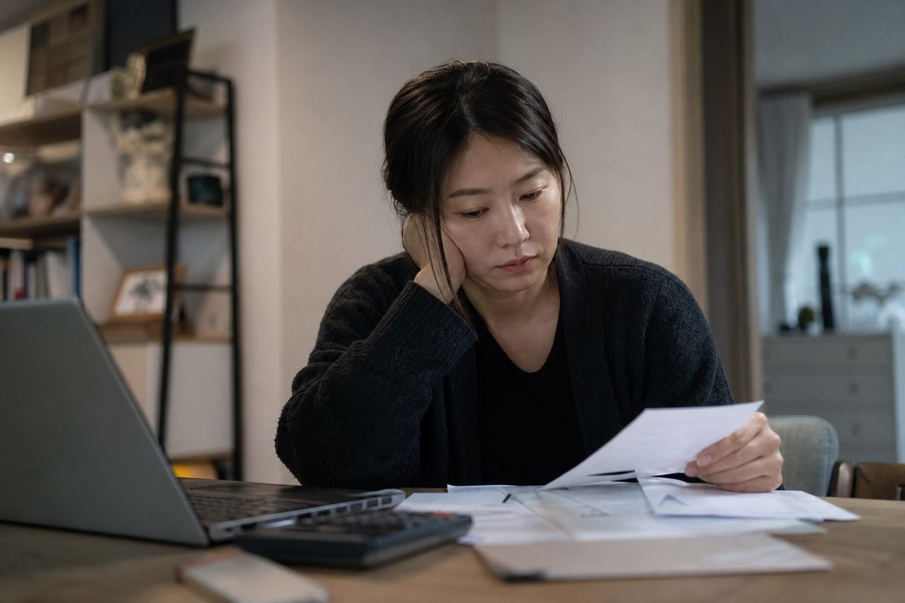 채권자 8명인 40대 IT 과장의 개인회생변호사비용 계산 — 수임료 240만 원 외에 '인지대·송달료·경유비' 합산하면 실제 총비용이 달라지는 항목 3가지 관련 상황을 보여주는 이미지 — 서류를 검토하는 모습