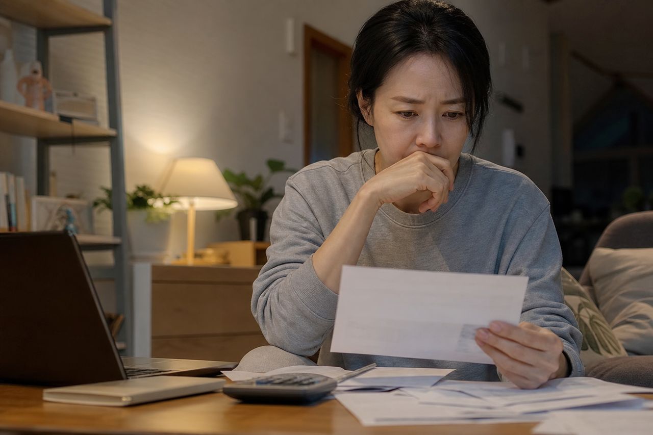 배달기사 개인회생신청 관련 상황을 보여주는 이미지 — 서류를 검토하는 모습