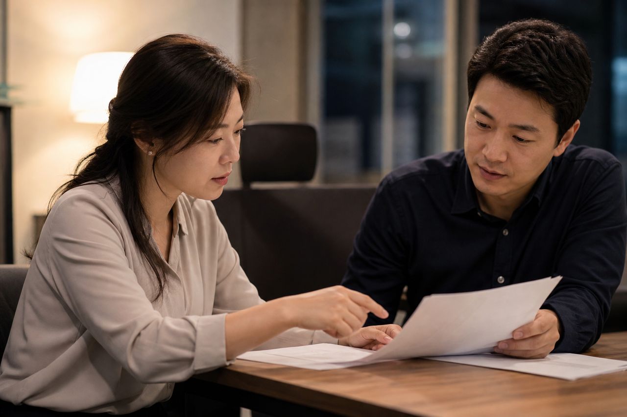 대리운전 개인회생신청 관련 전문가 상담·서류 검토 장면