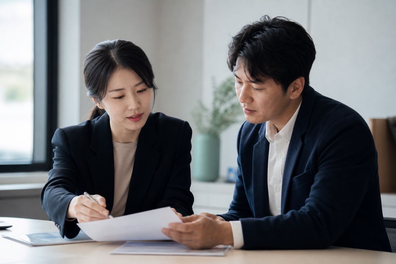 주식빚 개인회생신청 관련 전문가 상담·서류 검토 장면