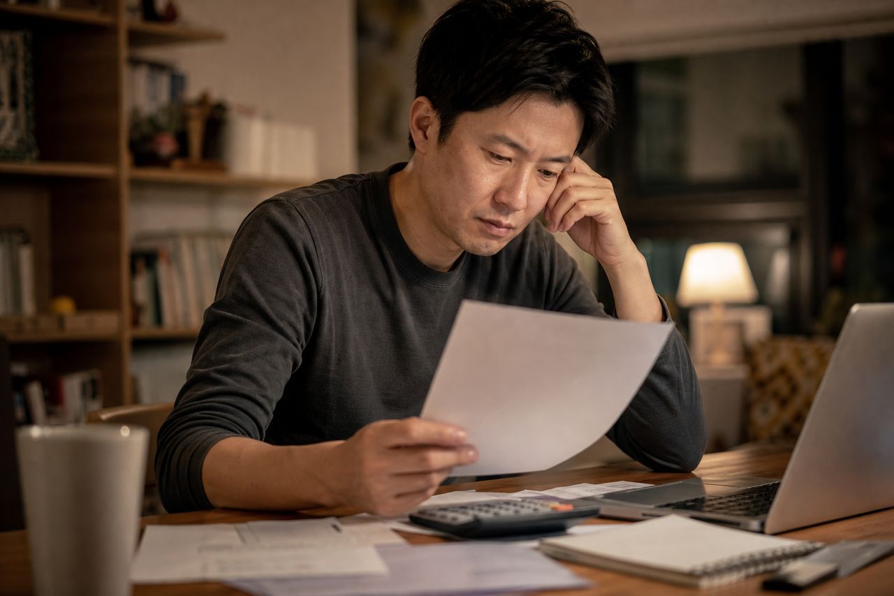 직장인 개인회생신청 관련 상황을 보여주는 이미지 — 서류를 검토하는 모습