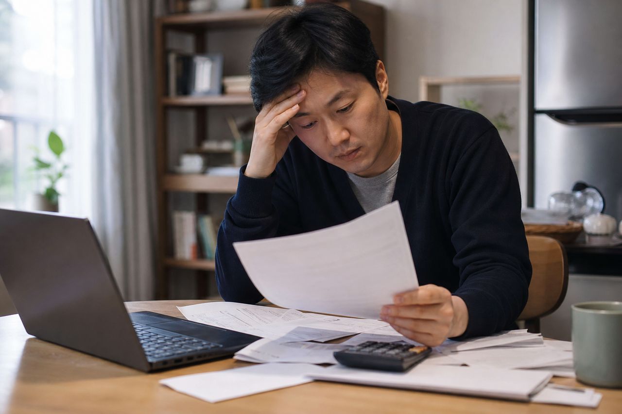 일용직 개인회생신청 관련 상황을 보여주는 이미지 — 서류를 검토하는 모습