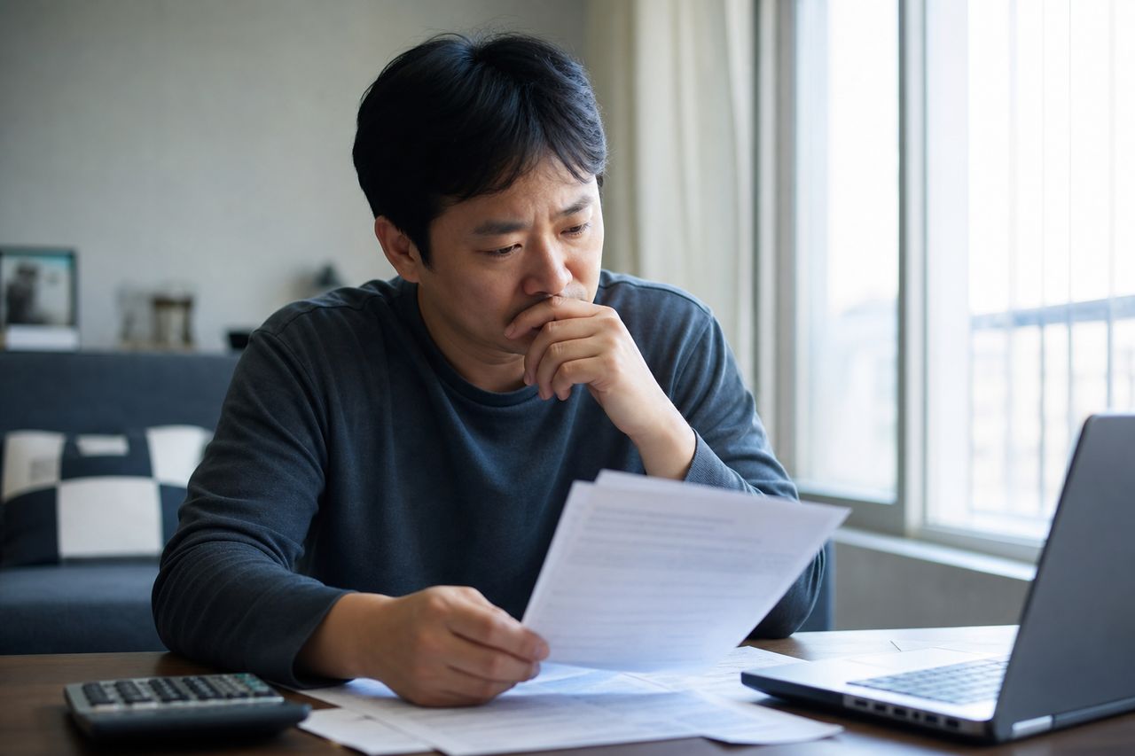 개인회생 월 변제금은 어떻게 정해지나요? 관련 상황을 보여주는 이미지 — 서류를 검토하는 모습