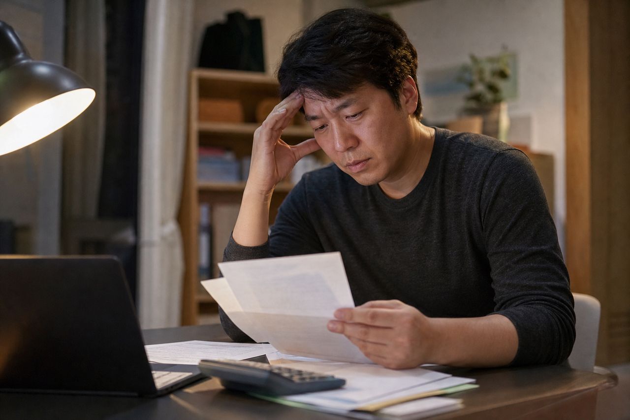 입주 지연부터 사기 분양까지, 수분양자가 정당하게 계약을 해제·취소할 수 있는 5가지 유형 법률 분석 관련 상황을 보여주는 이미지 — 서류를 검토하는 모습