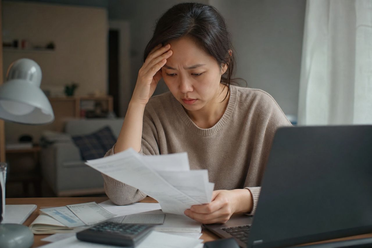 사업실패 개인회생신청 관련 상황을 보여주는 이미지 — 서류를 검토하는 모습