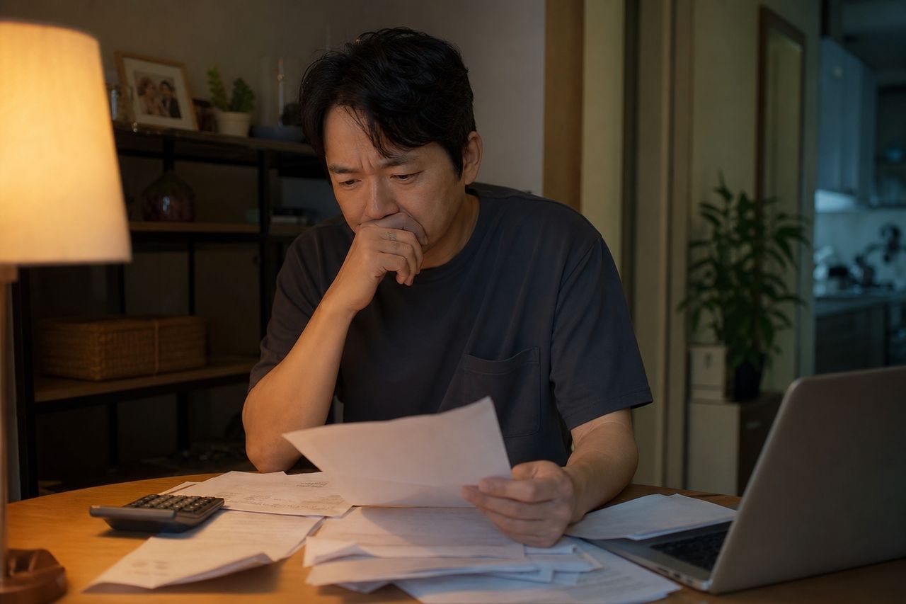 개인회생 신청자격 4가지부터 확인하기 관련 상황을 보여주는 이미지 — 서류를 검토하는 모습