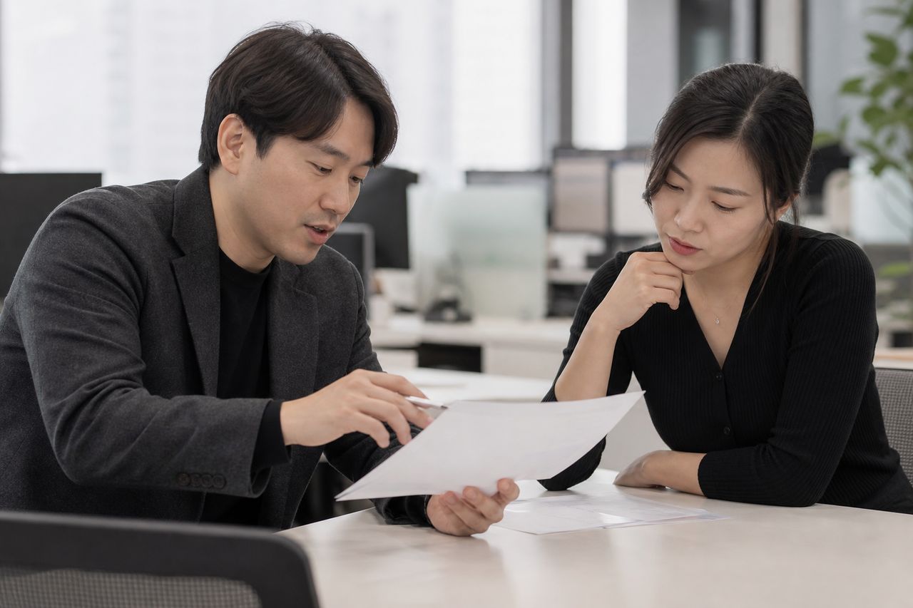 개인회생 신청하면 신용카드 대금과 현금서비스는 어떻게 되나요? 관련 전문가 상담·서류 검토 장면