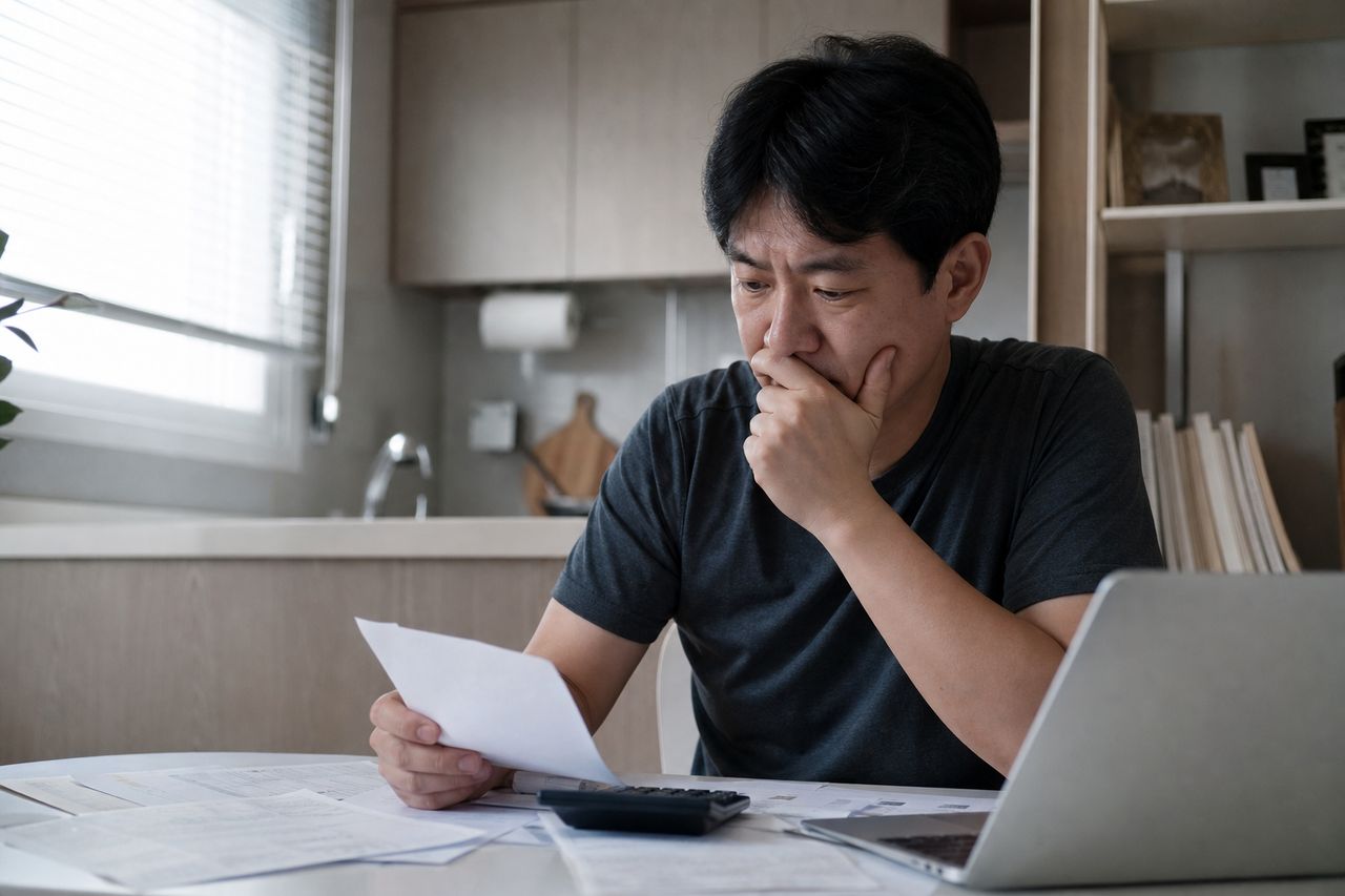파산면책 후에도 빚이 남는다? 비면책채권 5가지 완벽 정리 관련 상황을 보여주는 이미지 — 서류를 검토하는 모습