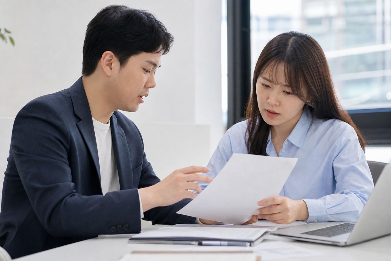 파산면책 후에도 빚이 남는다? 비면책채권 5가지 완벽 정리 관련 전문가 상담·서류 검토 장면