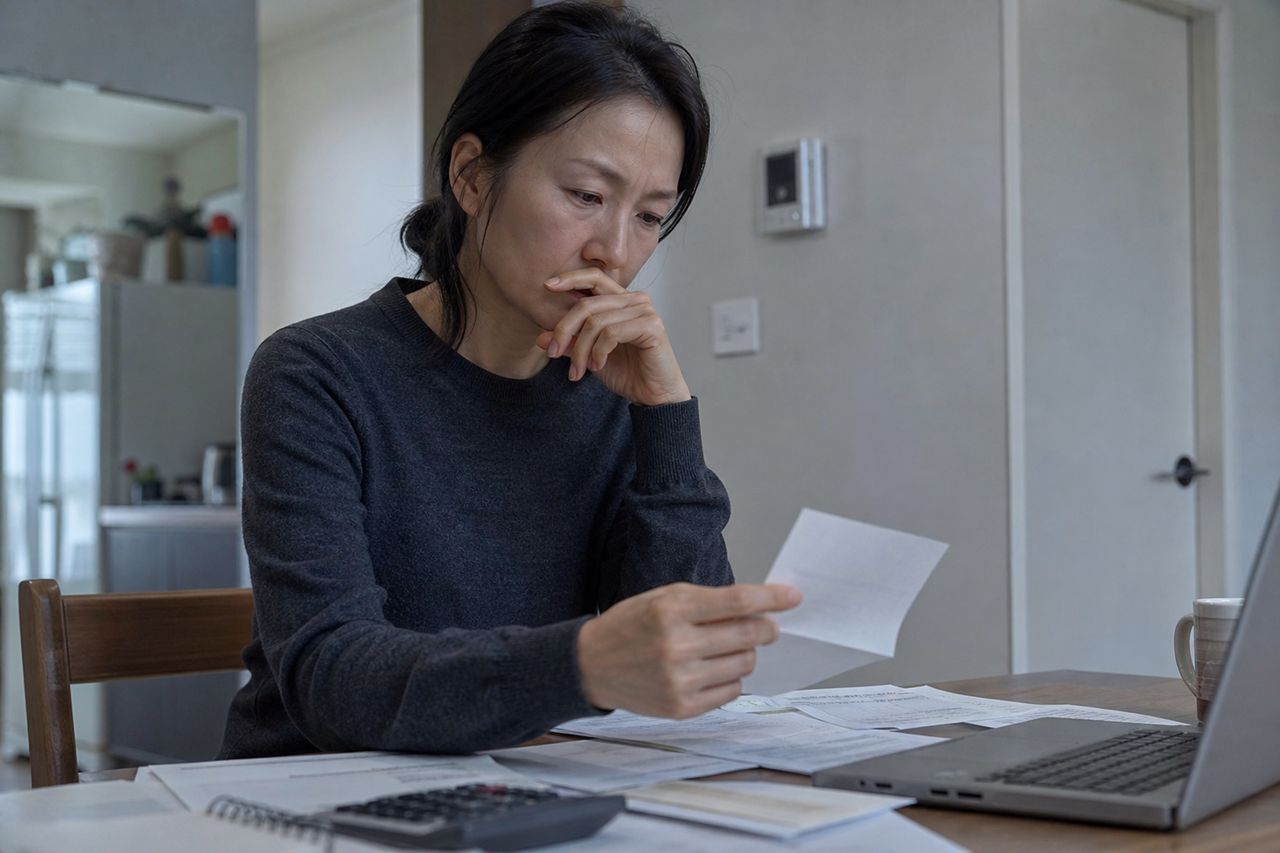 배우자 몰래 진 빚, 개인회생·파산 신청하면 가족에게 알려지나요? 관련 상황을 보여주는 이미지 — 서류를 검토하는 모습