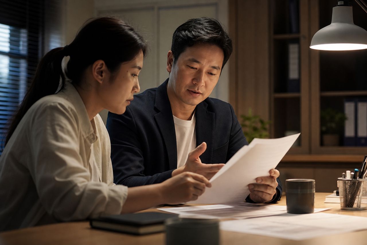 분양대금 개인회생 관련 전문가 상담·서류 검토 장면