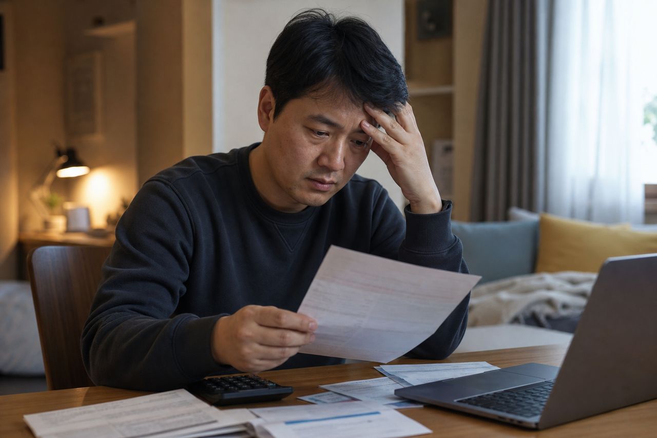 중도금대출 개인회생 관련 상황을 보여주는 이미지 — 서류를 검토하는 모습